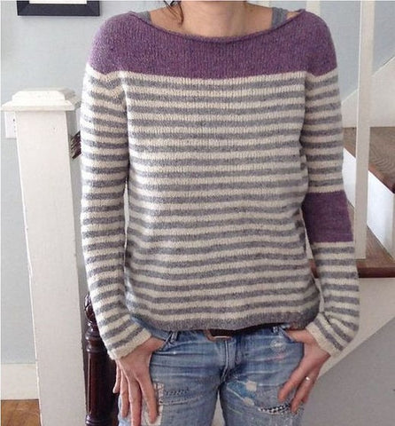 Round Neck Multicolor Loose Pullover Sweater