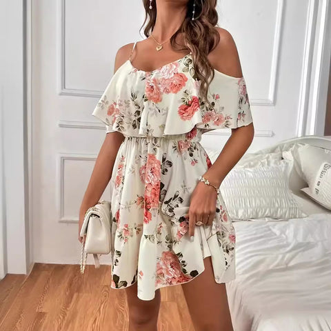 French Romantic Off-shoulder Dress