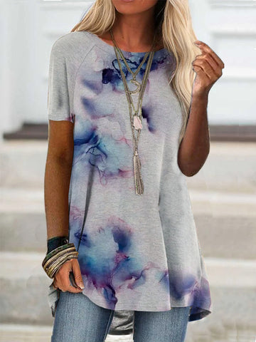 Fashion Loose Trendy Short Sleeve Printed Top