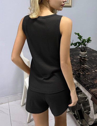 Ladies Loose Fashion Sports V-neck Set