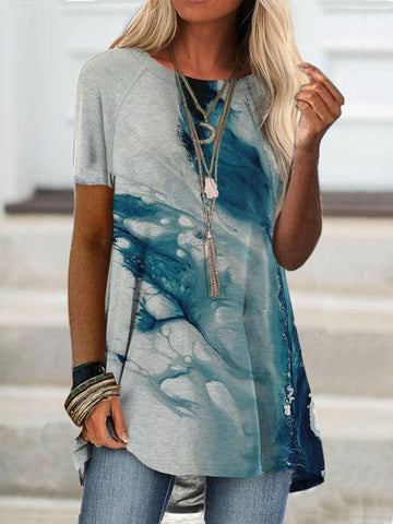 Fashion Loose Trendy Short Sleeve Printed Top