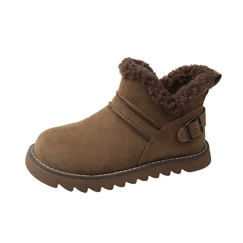 Retro And Fashion All-matching Suede/Cotton Boots