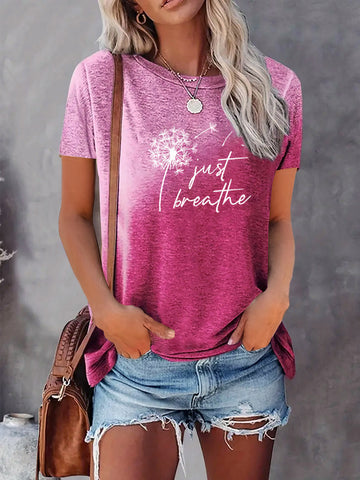 Just Breathe Round Neck T-Shirt