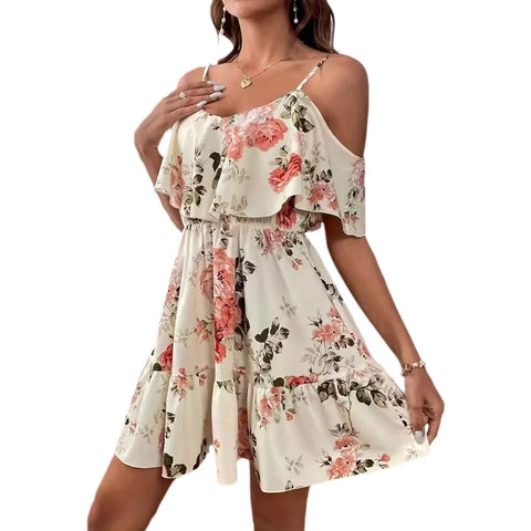 French Romantic Off-shoulder Dress