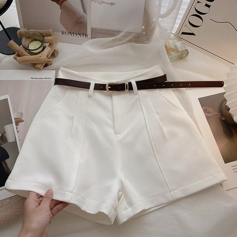 Retro Simple High Waist A- Line Wide Leg Shorts