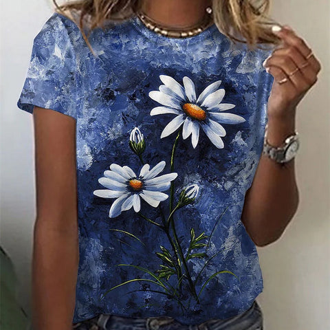 Flower Print Casual Top For Women