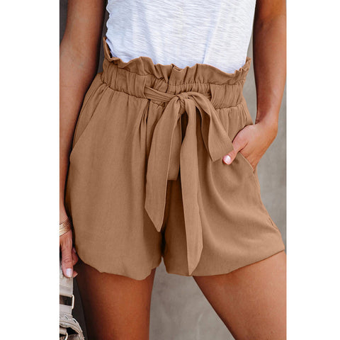 Casual Loose High Waist Tie Shorts