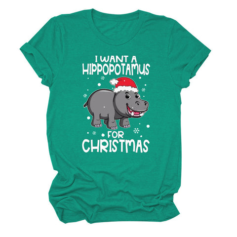 I Want a Hippopotamus Round Neck Top