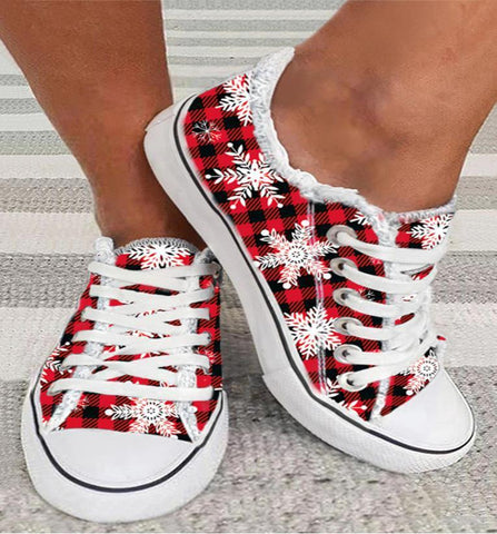 Low Top Canvas Flat Bottom Lace-up Casual Shoes