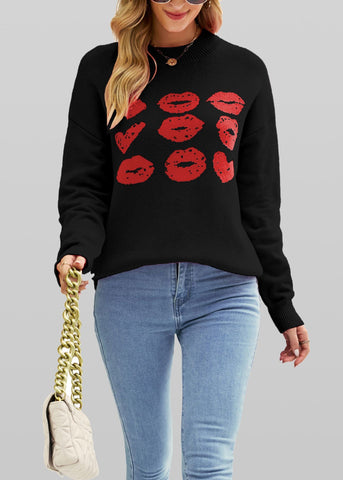 Winter Love Lips Sweater Valentine's Day