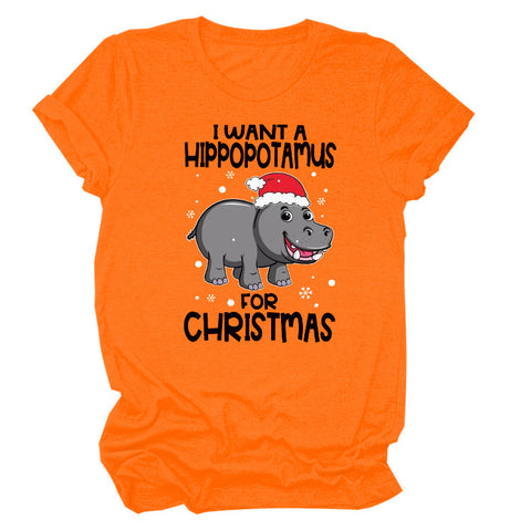 I Want a Hippopotamus Round Neck Top