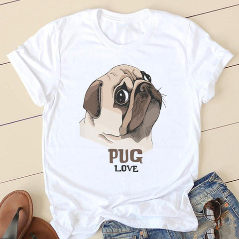 Dog Mom, Pug Mom, Paw T-Shirt