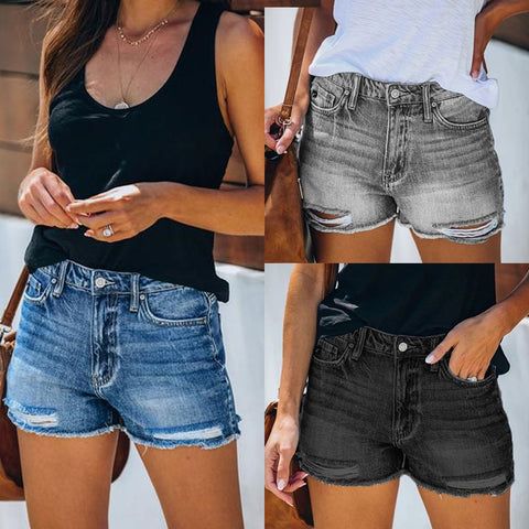 Denim Female Fringe Shorts