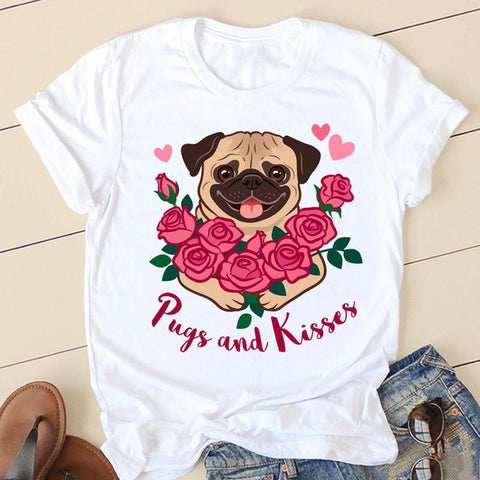 Dog Mom, Pug Mom, Paw T-Shirt