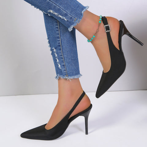 Pointed Toe Buckle Sandals Summer High Heels