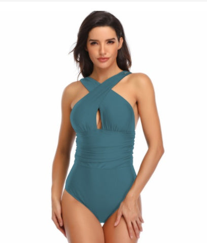 One-piece Cross Top Swimsuit