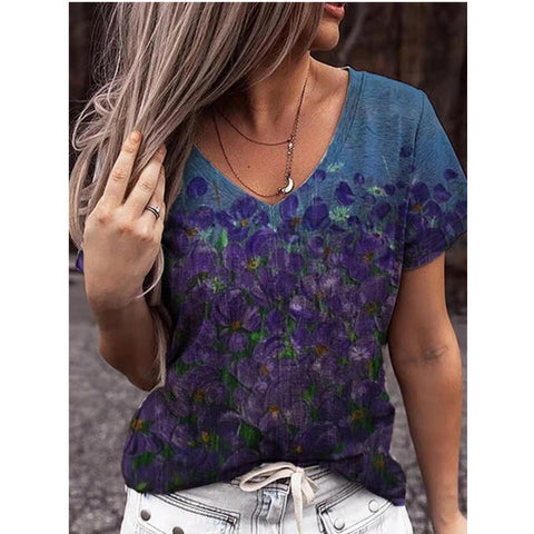 Floral Print V-neck Top