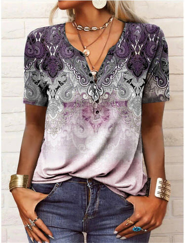 Women's Short-sleeved Printed Fashion Top