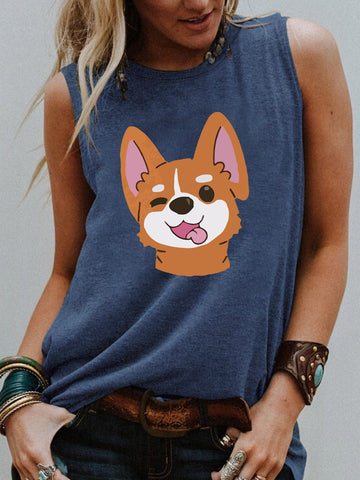 Loose Casual Sleeveless T-Shirt Tank