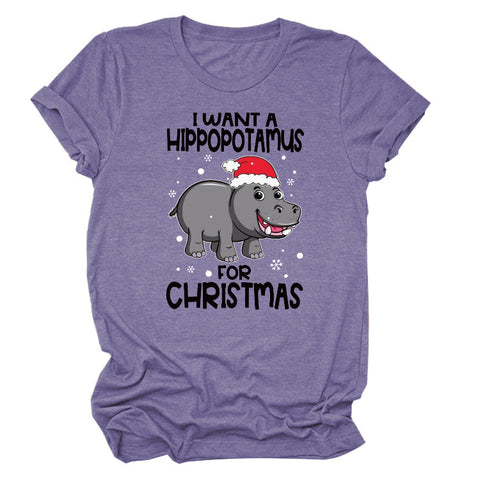 I Want a Hippopotamus Round Neck Top