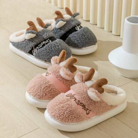 Christmas Elk Soft Cozy Slip On House Shoes