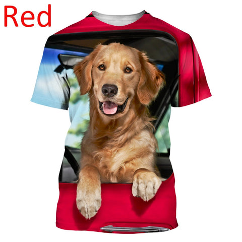 Casual Women/Men Fashion Golden Retriever 3D Printing Top