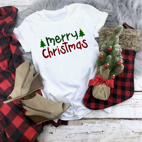 Christmas Multi Design Print Crew Neck T-shirt Top