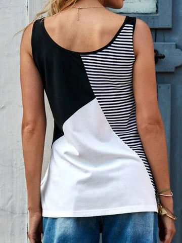 Women's Round Neck Casual Print Sleeveless Tank