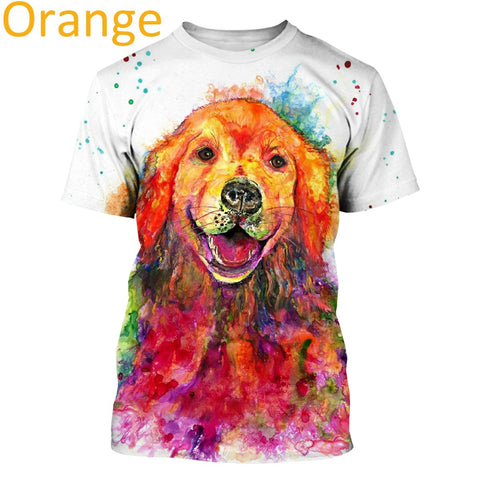 Casual Women/Men Fashion Golden Retriever 3D Printing Top