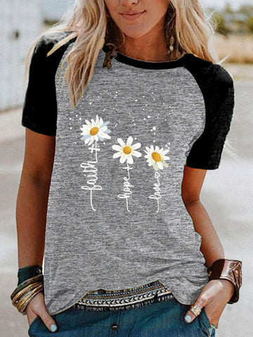 Faith Hope Love Three Little Daisies T-shirt