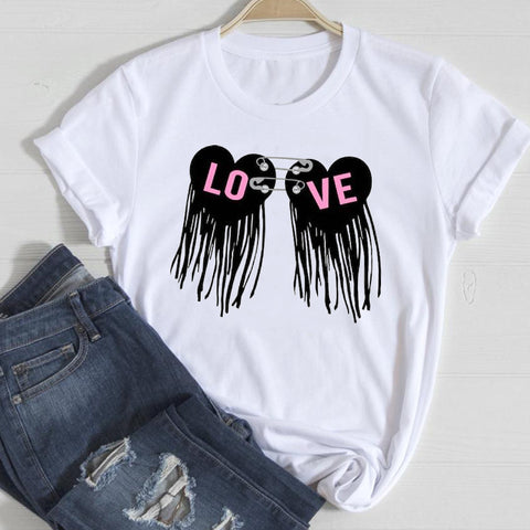 Cute Graphic Casual Short-sleeved Top