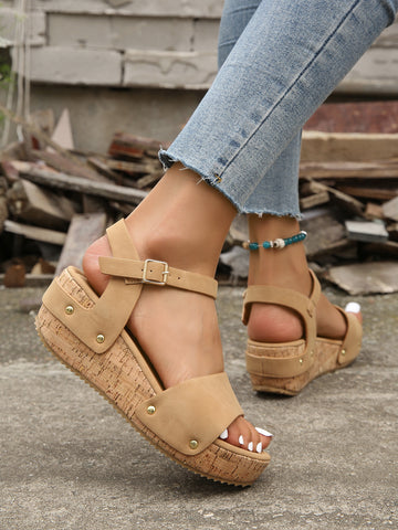 Spring And Summer Women's Buckle Rubber Sole Sandals