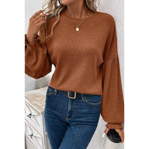 Solid Color Long-sleeve Casual Loose Bottoming Shirt