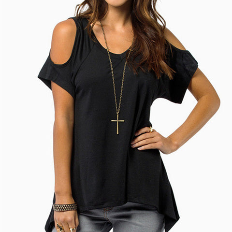 Peek a Boo Shoulder Solid Color Tunic Top