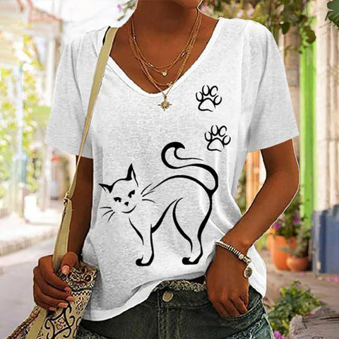 Multi Print Witch, Cat, Halloween, Beth Dutton Short Sleeve Top