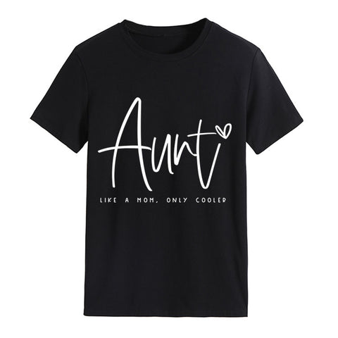 AUNT LIKE A MOM Round Neck Loose Short Sleeve T-shirt