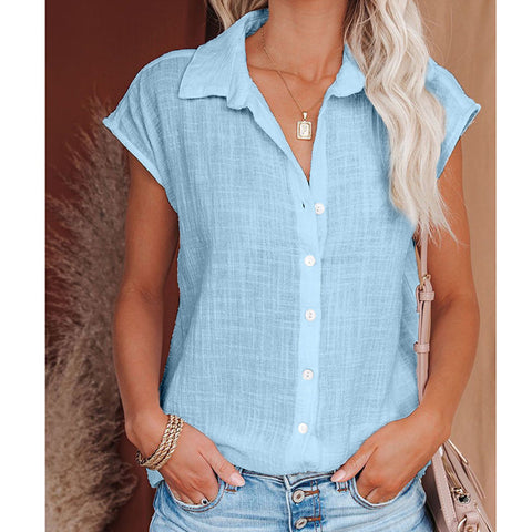 Women's Solid Color Single Breasted Shirt