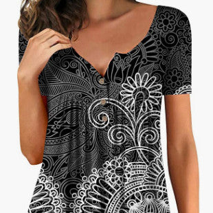 Women's Multi Design Short Sleeve Top