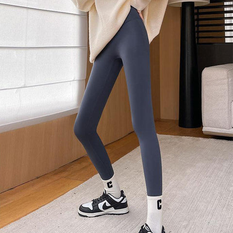 Fleece Lined Leggings High Waist Tight Tummy Control