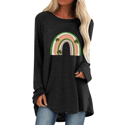 Women's Gradient Round Neck Long Sleeved Top