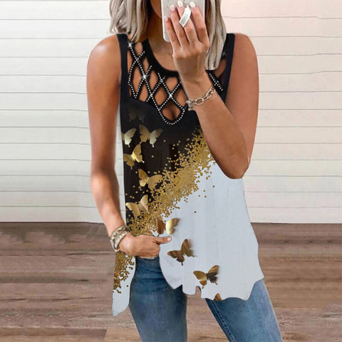 Women's Hollowed Out Sleeveless Top