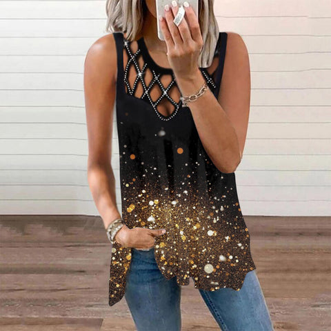 Women's Hollowed Out Sleeveless Top