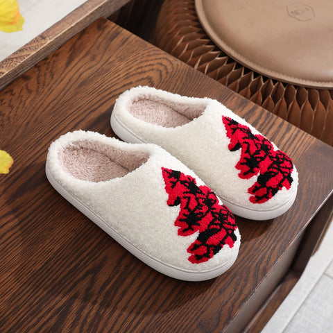 Christmas Tree Cotton Slippers Warm Non-slip