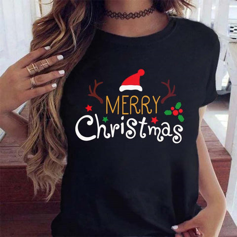 Christmas Multi Design Short Sleeve Tops