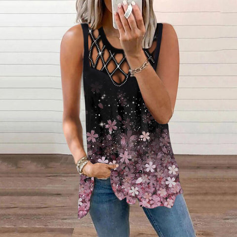 Women's Hollowed Out Sleeveless Top