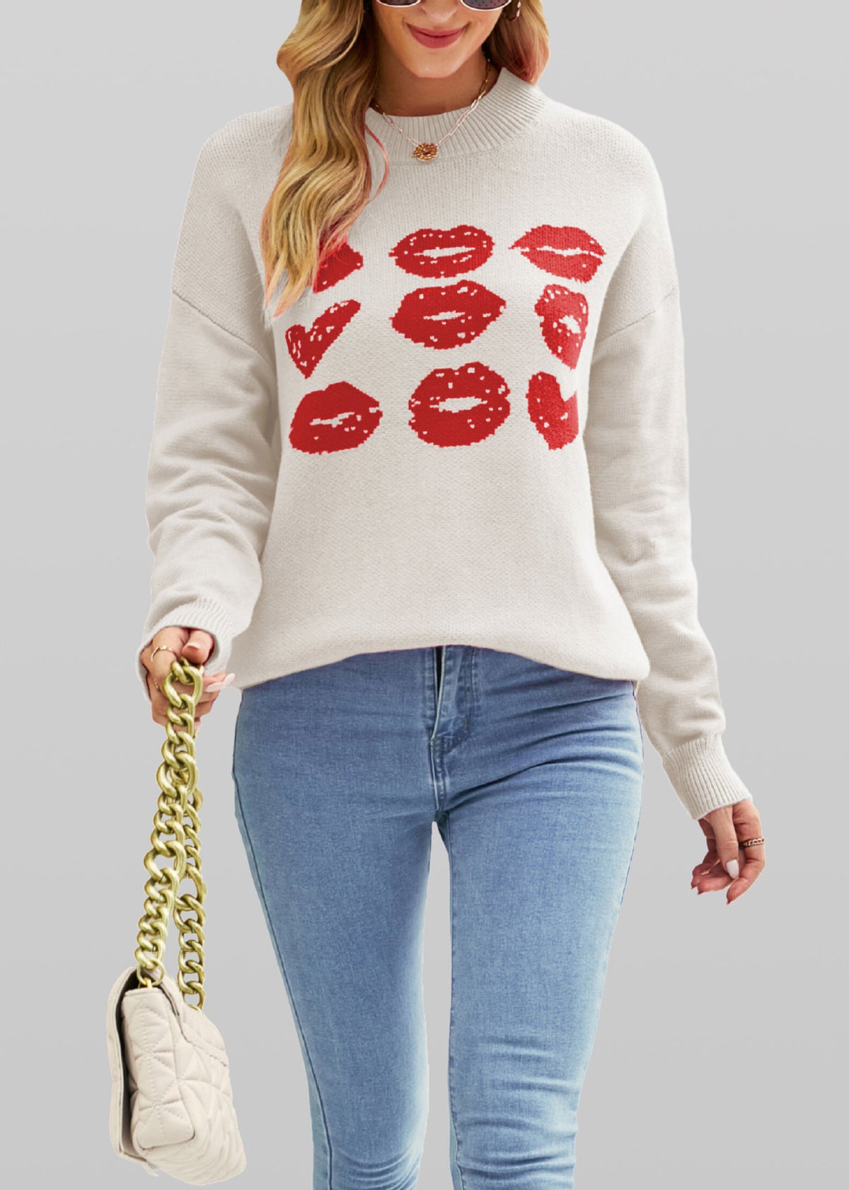 Winter Love Lips Sweater Valentine's Day