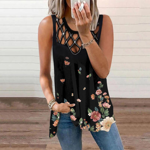 Women's Hollowed Out Sleeveless Top