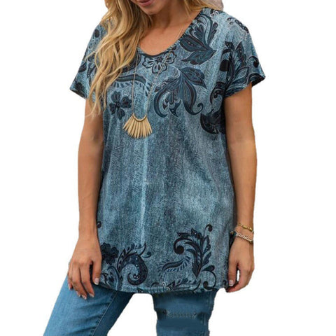 Women's Tunic Style Short Sleeved Top