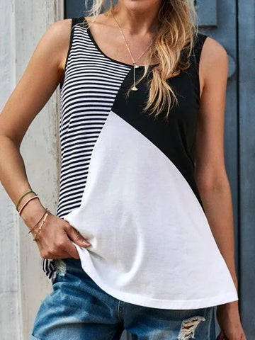 Women's Round Neck Casual Print Sleeveless Tank