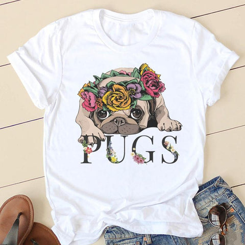 Dog Mom, Pug Mom, Paw T-Shirt